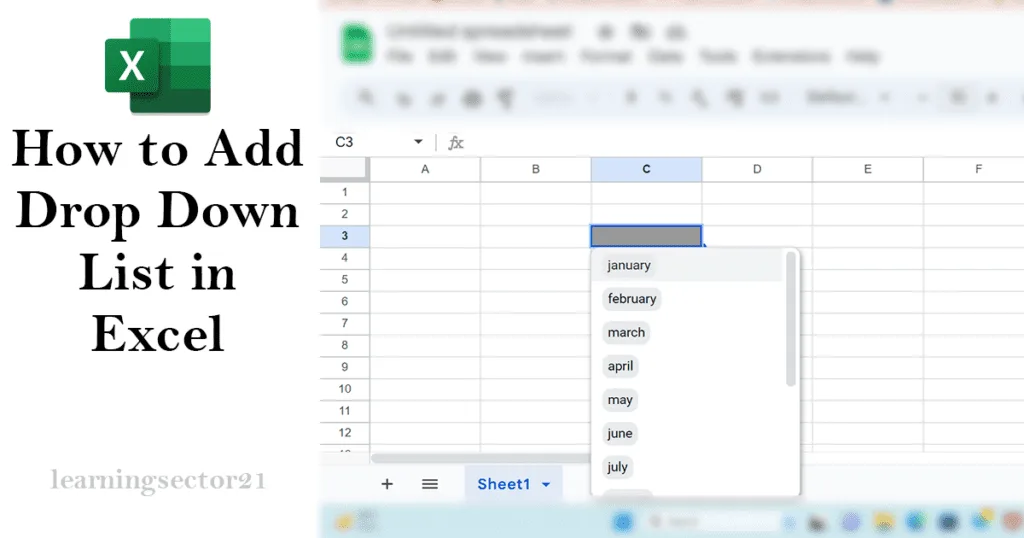 Add Drop Down List in Excel